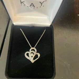KAY JEWELERS - Silver Heart / diamond necklace